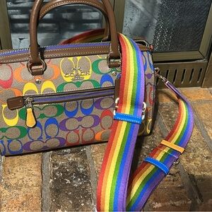Coach Rainbow Signature Canvas Satchel